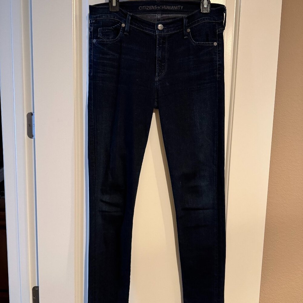 Citizens of Humanity Dark Wash Blue Avedon Low Rise Skinny Jeans, Size 31